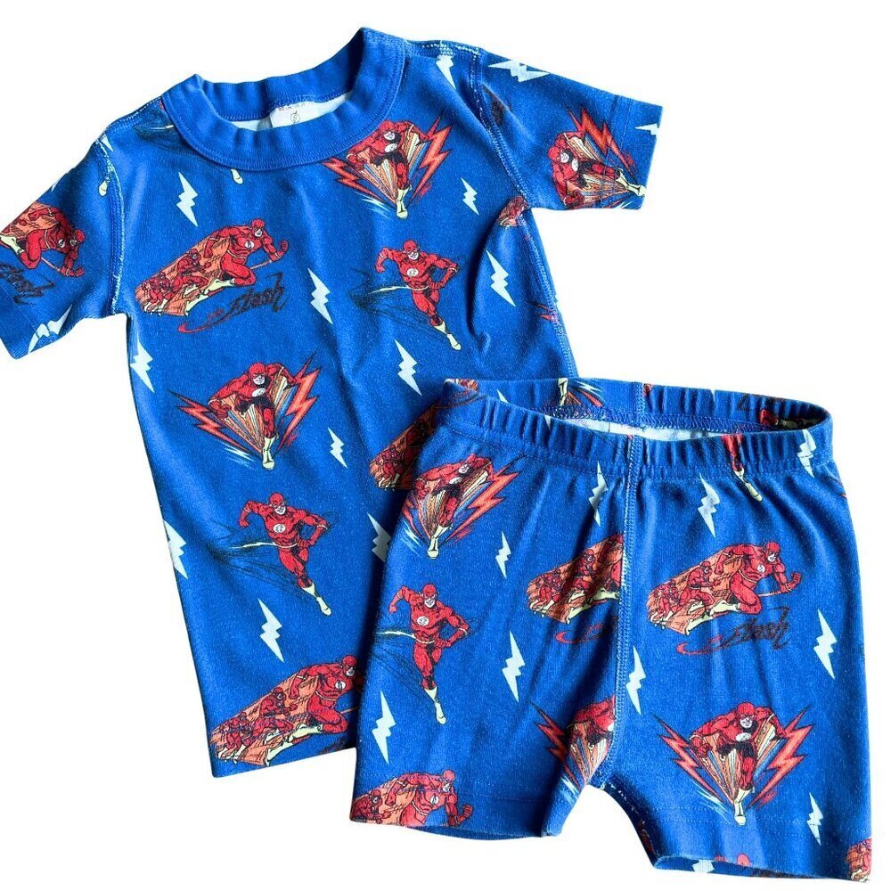 Hanna Andersson X DC The Flash Short John Organic PJs Pajamas - Size 3T‎